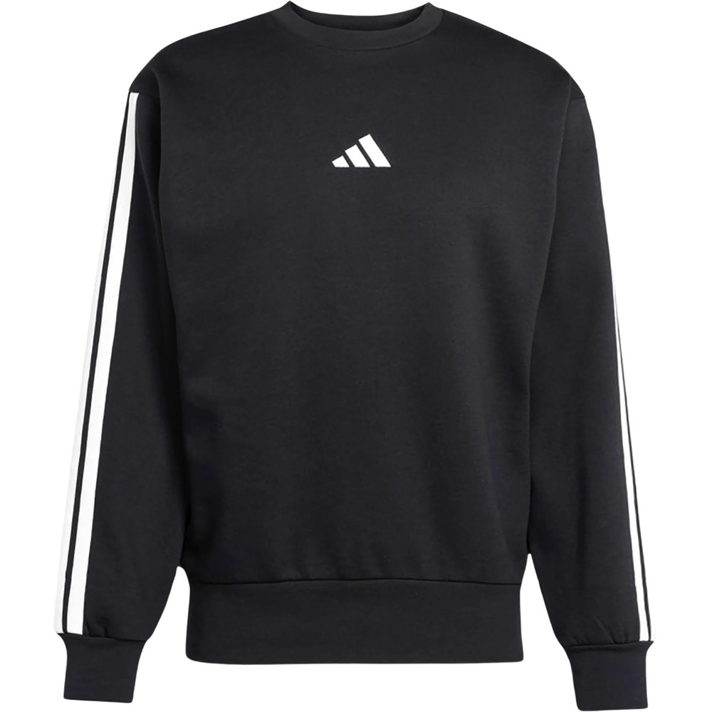 Adidas 3-Stripes Fleece Sweatshirt - NWT Mens‎ Large Black / White - #47590-H10